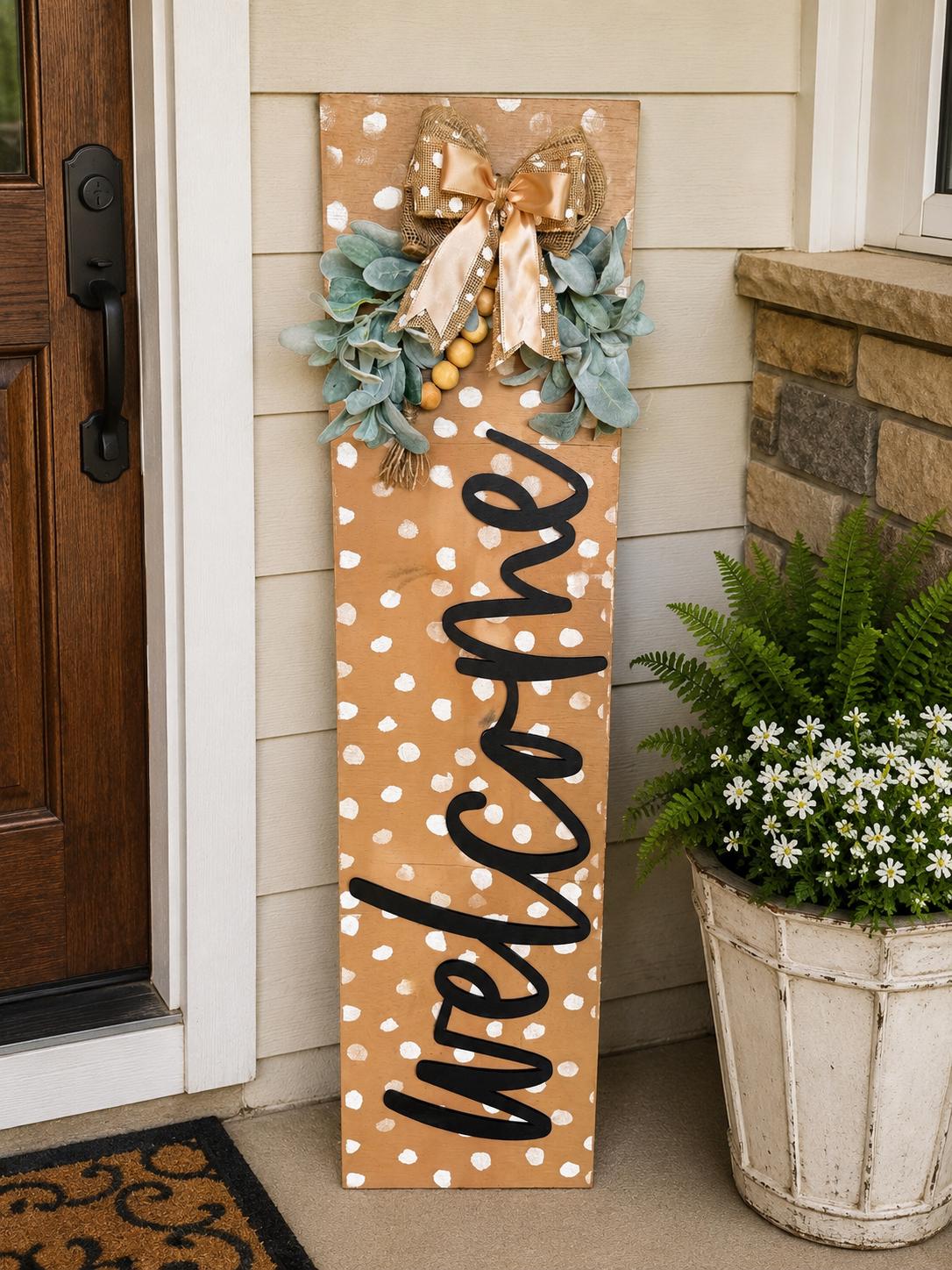 Fawn front porch leaner, farmhouse decor. Housewarming gift.