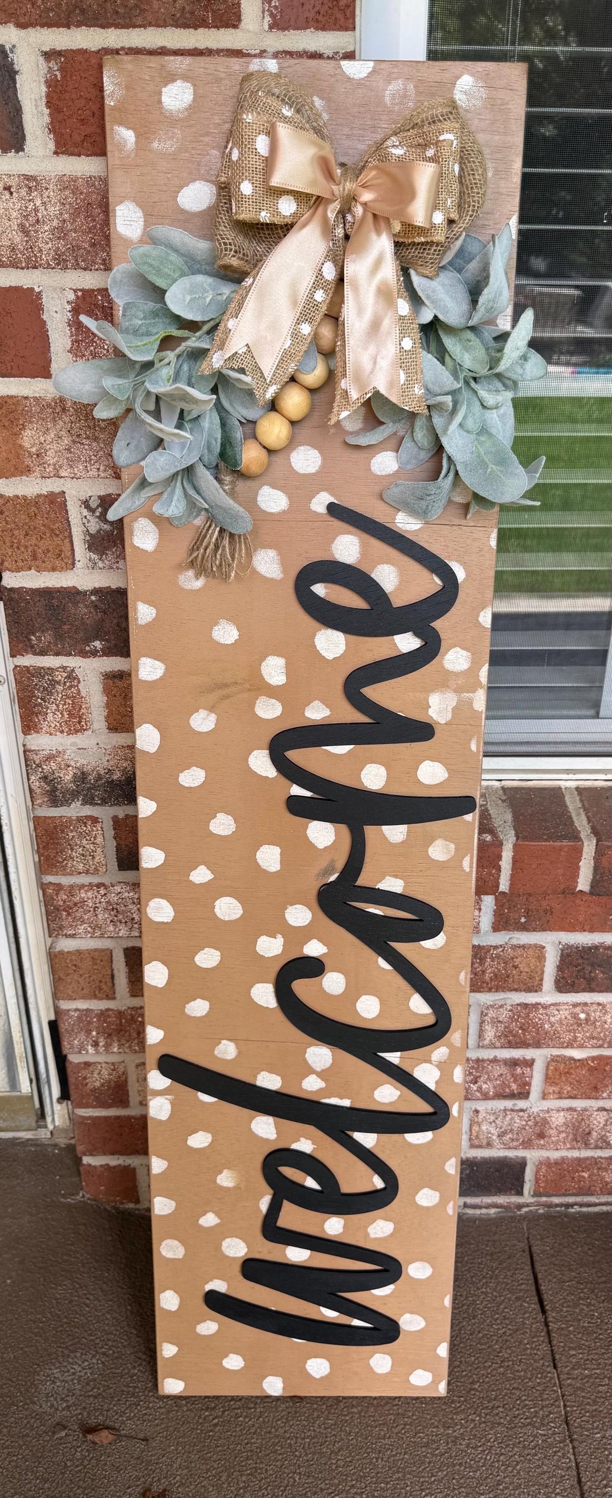 Fawn front porch leaner, farmhouse decor. Housewarming gift.