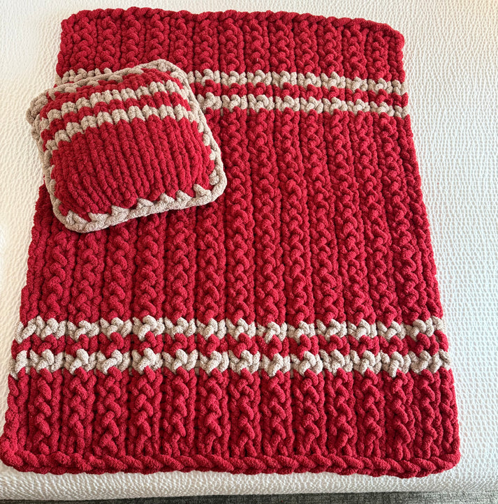 Cozy Haven Chunky Knit Blanket – Rustic Wood Design and More